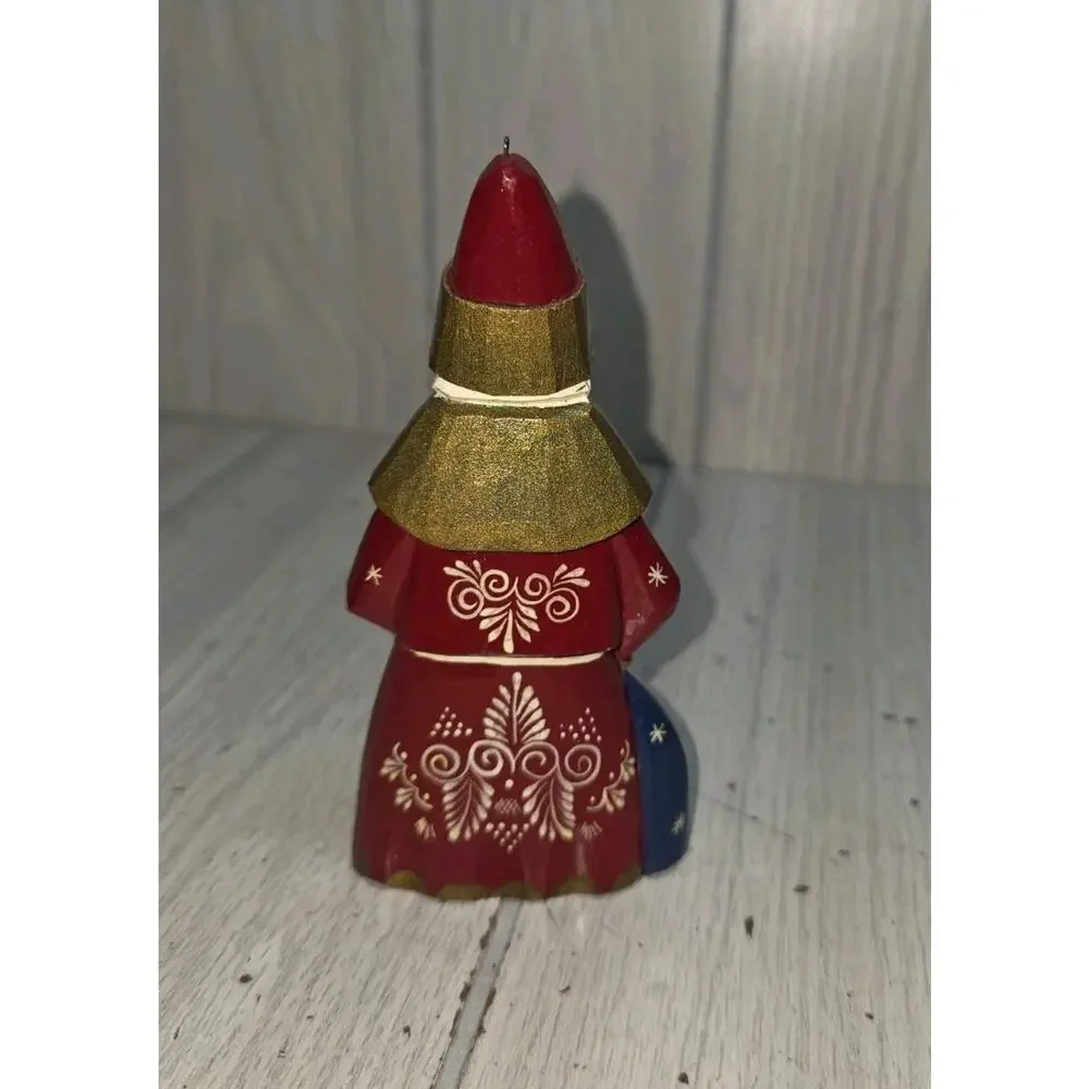 Vtg R.Ceprueb Nocag Hand Painted Signed Santa W/Sack Russian Christmas Ornament